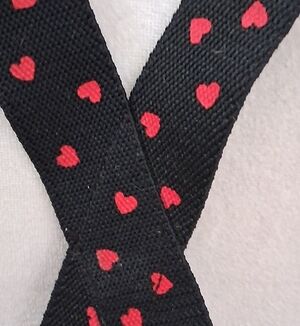 Suspenders With Printed Hearts